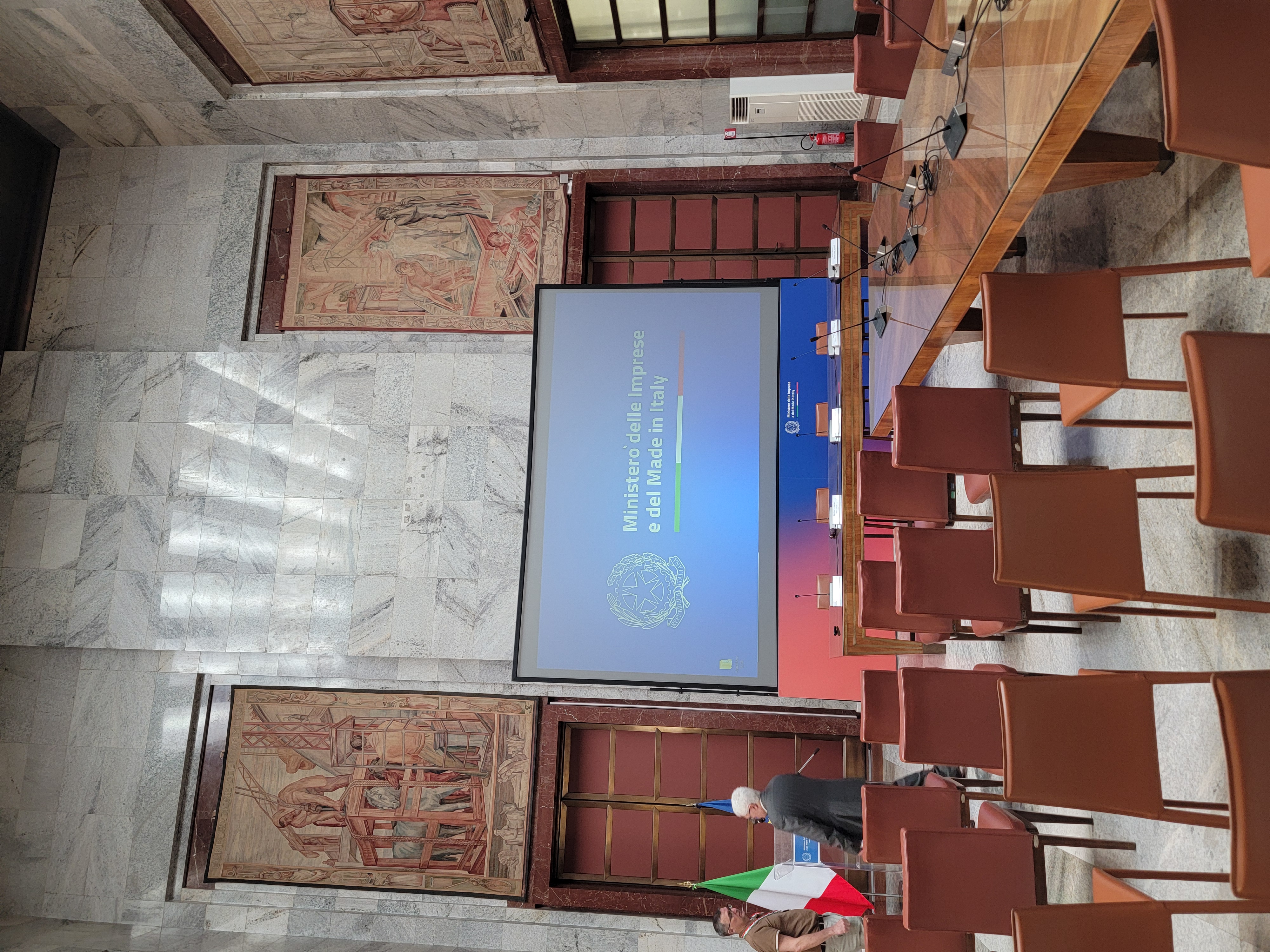 The meeting room prepared for the stakeholder programme.